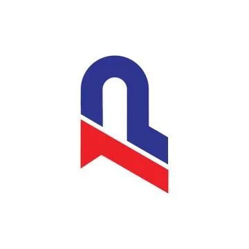 Abstract letter n simple arrow geometric logo vector Stock Illustration