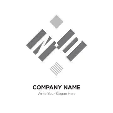 Abstract letter ND or DN logo design template, Black Alphabet initial letters Stock Illustration