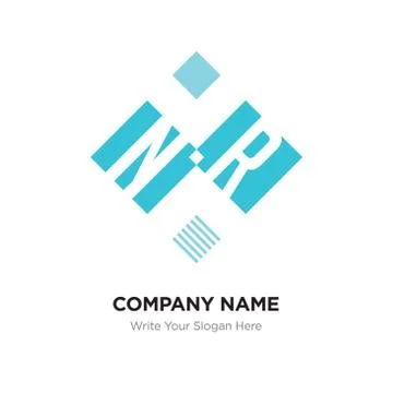 Abstract letter NR or RN logo design template, Black Alphabet initial letters Stock Illustration
