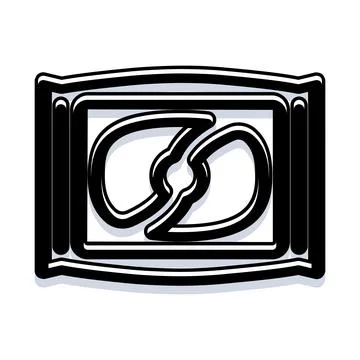 Abstract letter oo monogram inside rectangular badge design Stock Illustration