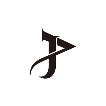Abstract letter p 3d linked flat silhouette logo vector Stock Illustration