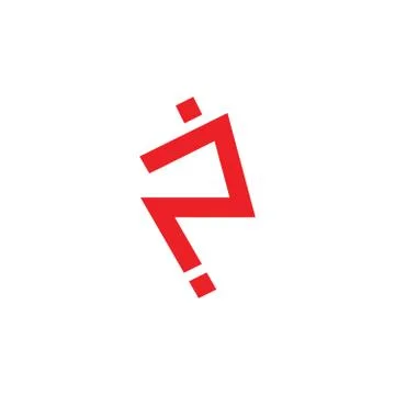 Abstract letter p simple line logo vector Stock Illustration