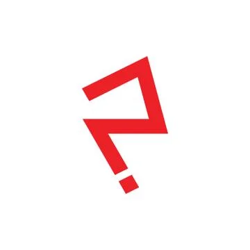 Abstract letter p simple line logo vector Stock Illustration
