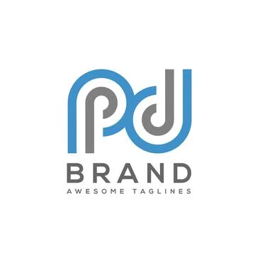 Abstract Letter PD logo Stock Illustration