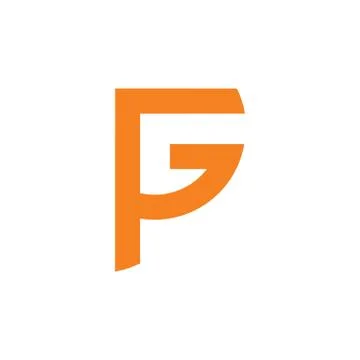 Abstract letter pg simple line logo vector Illustrazione stock