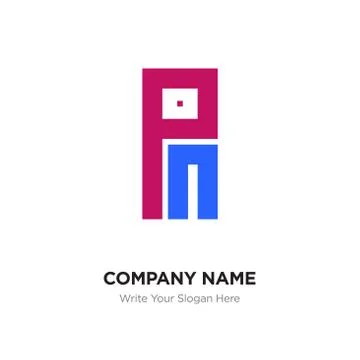 Abstract letter PM or MP logo design template, Black Alphabet initial letters Stock Illustration