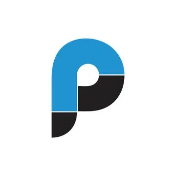 Abstract letter pr simple curves geometric logo vector Stock-Illustration