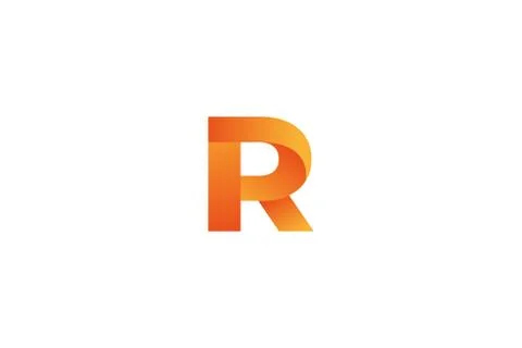 Abstract letter R logo design . Letter R logo with Orange color . vector illu Stock Illustration