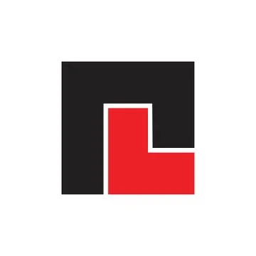 Abstract letter rl simple square geometric logo Stock Illustration