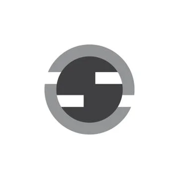 Abstract letter s circle geometric simple logo Stock Illustration
