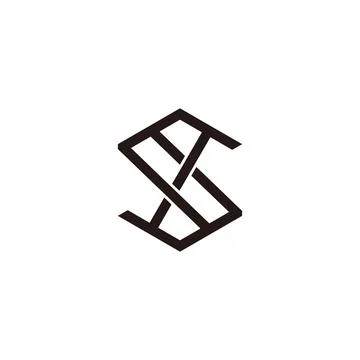 Abstract letter s construction hexagonal line logo vector Stock Illustration