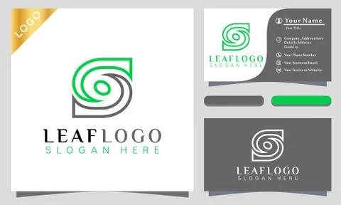 Abstract Letter S Leaf Logo Design Vector Illustration Template. modern logo  Illustrazione stock