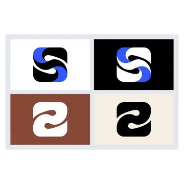 Abstract Letter S Logo Design Set Stock Illustration