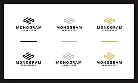 Abstract letter S monogram logos collection. Illustrazione stock