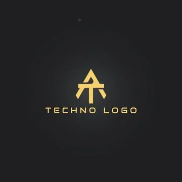 Abstract Letter TA or AT monogram logo design vector in gold color Stock Illustration