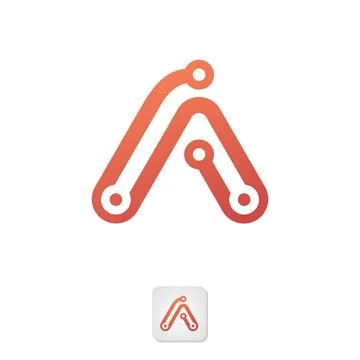 Abstract letter A for technology design vector Stock Illustration