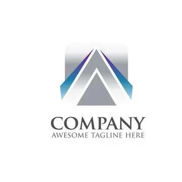 Abstract letter A triangle logo concept Stock Illustration