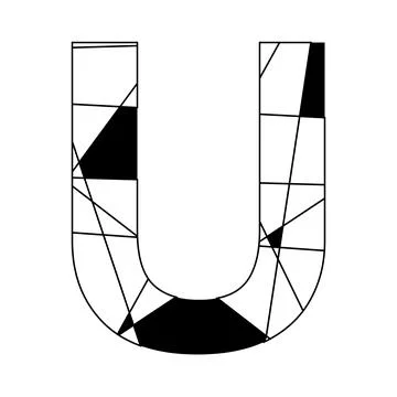 Abstract letter U design, Geometric letter U vector, Monogram U graphic Stockillustratie