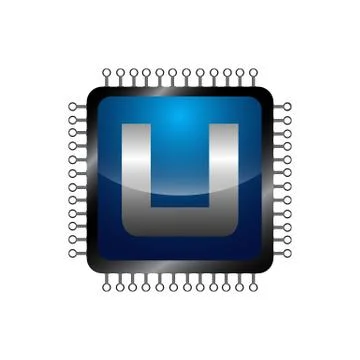Abstract letter U logo design template,technology,electronics,digital,dot con Stock Illustration