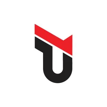 Abstract letter u simple arrow geometric logo vector Stock Illustration