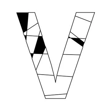Abstract letter V design, Geometric letter V vector, Monogram V graphic Illustrazione stock