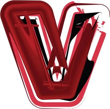 Abstract Letter v Stock Illustration