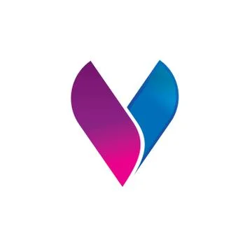 Abstract letter V logo vector template, elegant geometric logotype isolated Stock Illustration