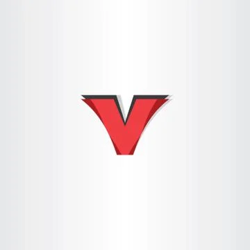 Abstract letter v red logotype symbol Illustrazione stock