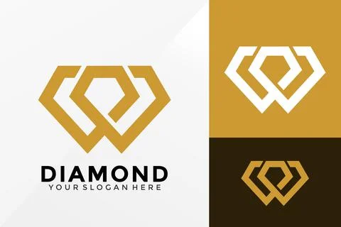 Abstract Letter W Diamond Creative Logo Design, Brand Identity logos vector,  Stock Illustration