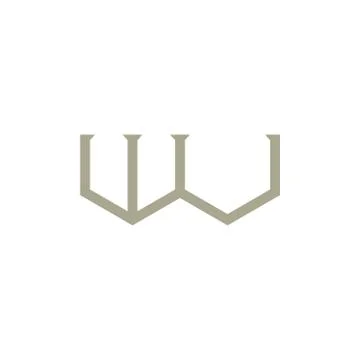 Abstract letter wv hexagonal simple logo vector Stock Illustration