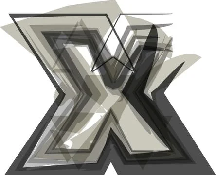 Abstract Letter x Stock Illustration