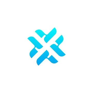 Abstract letter X or Plus logo blue vector design Stock Illustration