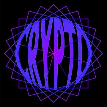 Abstract lettering of the crypto logo on a dark background Stock Illustration