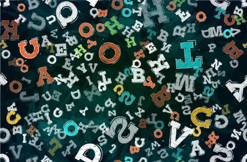 Abstract letters background Illustrazione stock