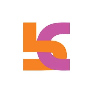 Abstract letters bc simple linked logo vector Stock Illustration