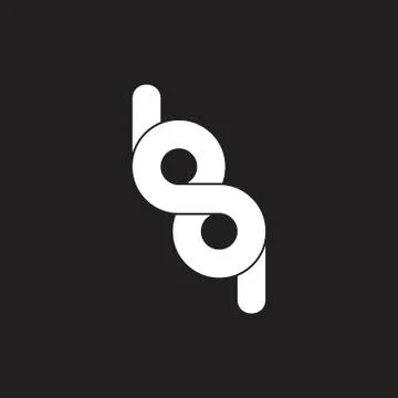 Abstract letters bq infinity line logo vector Stock Illustration