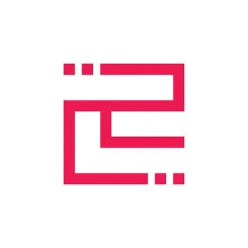 Abstract letters c2 geometric dots line logo vector Stock Illustration