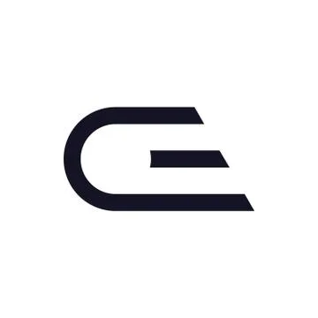 Abstract letters ce line geometric logo vector Stock Illustration