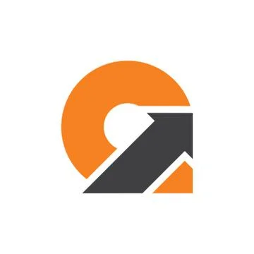 Abstract letters cg arrow up geometric logo vector Stock Illustration