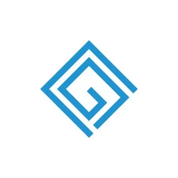Abstract letters cg geometric square logo vector Stock Illustration