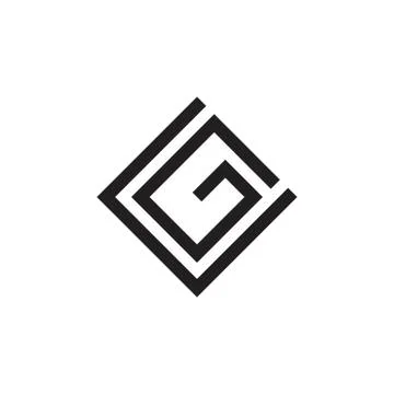 Abstract letters cg geometric square logo vector Illustrazione stock