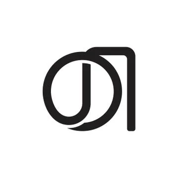 Abstract letters on circle linear art logo vector Stock Illustration