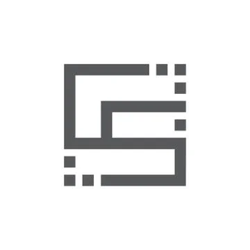 Abstract letters cs dots geometric line logo vector Stock Illustration