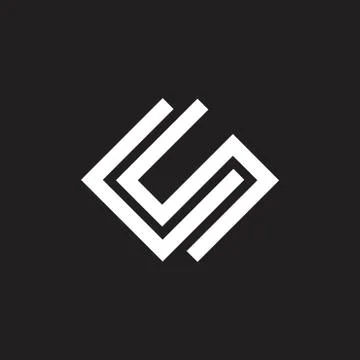 Abstract letters cs geometric line logo vector Stock Illustration