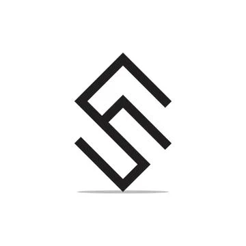 Abstract letters cs geometric line logo vector Stock Illustration
