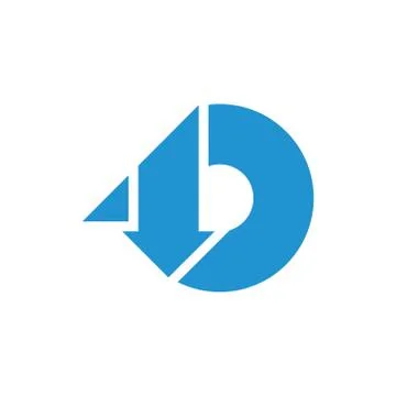 Abstract letters d geometric down up logo vector Stock Illustration