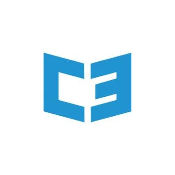 Abstract letters ec simple geometric logo vector Stock Illustration