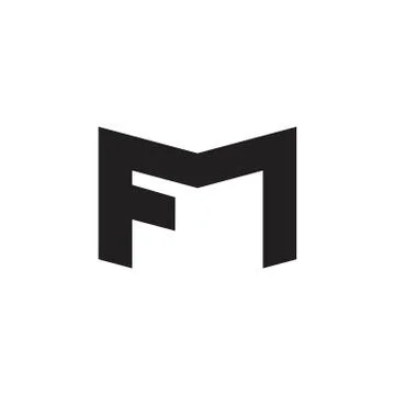 Abstract letters fm simple geometric logo vector Stock Illustration