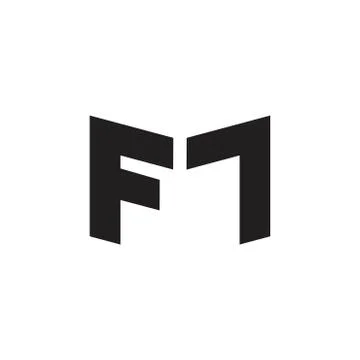 Abstract letters fm simple geometric logo vector Illustrazione stock