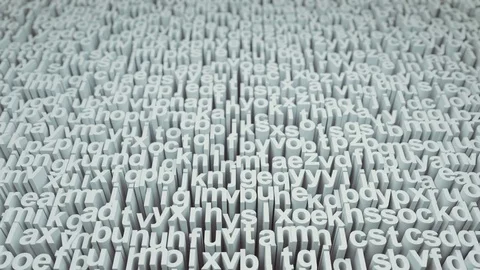 Abstract Letters Random Motion, 3d Loopable Animation 4k Stock Footage 71834606